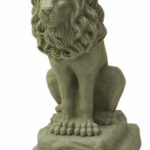 EMSCO Group Guardian Lion Statue – Natural Sandstone Appearance – Made of Resin – Lightweight – 28″ Height