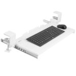 VIVO White Clamp-on Computer Keyboard and Mouse Under Desk Mount Slider Tray | 27 x 11 inch Pull Out Platform Drawer (MOUNT-KB05W)