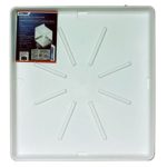 Camco Drain Pan w/PVC Fitting 32″ OD x 30″, Collects Water Leakage from Underneath Washing Machine and Prevents Floor Damage-White (20752), 30″ x 32″