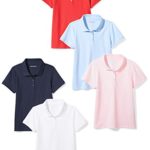Amazon Essentials Girls’ Short-Sleeve Uniform Interlock Polo