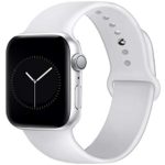 OriBear Compatible with Apple Watch Band 38mm 40mm for Women and Men, Soft Durable Silicone iWatch Band Replacement Sport Band Compatible with Apple Watch Series 4, Series 3/2/1 M/L White