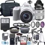 Canon EOS Rebel SL3 (White) DSLR Camera Bundle with Canon EF-S 18-55mm STM Lens + 32GB Sandisk Memory + Canon Case + High Speed Slave Flash + Accessory Bundle