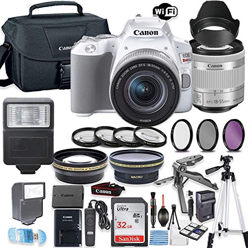 Canon EOS Rebel SL3 (White) DSLR Camera Bundle with Canon EFS 1855mm