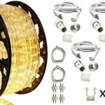 AQL 150′ Outdoor Rated LED Rope Light Kit – 120V – UL Listed (Warm White, Deluxe)