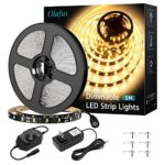 Olafus Dimmable LED Strip Lights Kit, 16.4ft 300 LEDs 2835 Under Cabinet Light with 12V UL Listed Power Supply, LED Tape Light for Kitchen Bedroom Bar, Non-Waterproof LED Ribbon 3000K Warm White