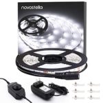 Ustellar Dimmable LED Light Strip Kit, 300 Units SMD 2835 LEDs, 16.4ft/5m 12V LED Ribbon, 6000K Daylight White Under Cabinet Lighting Strips, Non-waterproof LED Tape, UL Listed Power Supply