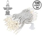 Novelty Lights 100 Light Clear Christmas Mini Light Set, White Wire, 34′ Long