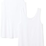 Amazon Essentials Women’s 2-Pack Slim-Fit Tank, White, Large