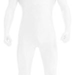 VSVO White Face Open Zentai Lycra Spandex Bodysuit (Large, White)