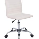 AmazonBasics Modern Adjustable Low Back Armless Ribbed Task Chair, White