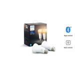 Philips Hue White Ambiance 2-Pack A19 LED Smart Bulb, Bluetooth & Zigbee compatible (Hue Hub Optional),Works with Alexa & Google Assistant – A Certified for Humans Device
