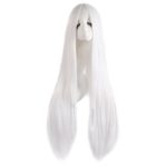 MapofBeauty 40″ 100cm Carve Long Straight Cosplay Wig Anime Costume Party Wig (White)
