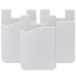 Credit Card Holder, DECVO Phone Card Holder Silicone Phone Card Id Cash Wallet with 3M Adhesive Stick-on fits Apple iPhone Samsung Galaxy Android Most Smartphones Multi Colors (3 Pack White)