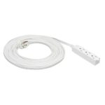 AmazonBasics Flat Plug Grounded Indoor Extension Cord with 3 Outlets, White, 25 Foot