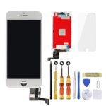 for White iPhone 7 Screen Replacement USlansis 3D Touch Screen Glass Digitizer Frame Assembly with Tempered Glass Screen Protector + Repair Tools + Instruction