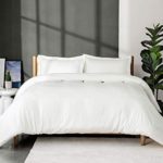 Bedsure White Washed Duvet Cover Set Full/Queen Size with Zipper Closure,Ultra Soft Hypoallergenic Comforter Cover Sets 3 Pieces (1 Duvet Cover + 2 Pillow Shams), 90″X90″