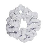 12 Pack Solid Hair Ties Scrunchies – White