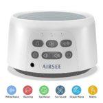 AIRSEE White Noise Machine – Portable Sound Machine with 24 Non-Looping Soothing Sounds for Sleeping, Sleep Sound Therapy for Kids, Adults and Travel