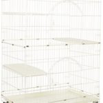 ProSelect White Foldable Cat Cage – 8- and 12-Gauge Wire with Dimensions of 35.5″ x 22.25″ and 48″ Height With Casters