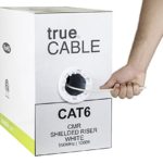 Cat6 Shielded Riser (CMR), 1000ft, White, 23AWG Solid Bare Copper, 550MHz, ETL Listed, Overall Foil Shield (FTP), Bulk Ethernet Cable, trueCABLE