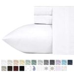 100% Cotton Sheet Set, Pure White Bedding Sets Twin Size 3 Piece Set 400 Thread Count Long-staple Combed Pure Natural Cotton Bedsheets, Soft & Silky Sateen Weave Fits Mattress Upto 17” Deep Pocket