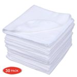 CARTMAN Microfiber Cleaning Cloth in White Color 14 in x 14 in, 30pk (White)