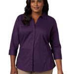 Riders by Lee Indigo Women’s Plus Size Easy Care ¾ Sleeve Woven Shirt