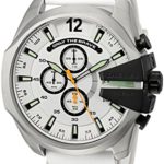 Diesel Men’s DZ4454 Mega Chief White Leather and Silicone Watch
