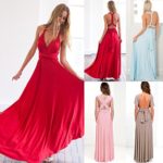 Women Transformer Evening Long Prom Dress Multi-Way Wrap Convertible Floor Length Wedding Halter Maxi Gown High Elasticity