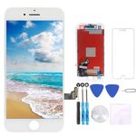 for iPhone 8 Screen Replacement White 4.7 inch, 3D Touch LCD Display & Touch Screen Digitizer Frame Assembly Set with Repair Tool Kit + Free Screen Protector