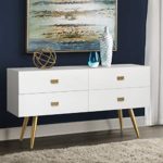Pulaski White/Gold Four Drawer chest,