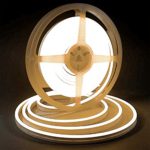 Dimmable Warm White LED Light Strip, Lamomo 3000K Flexible White Neon Light 16.4 Ft/5m 600 LEDs IP68 Waterproof, UL-Listed Upgrade Silicone LED Rope 12V DC Tape Light for Indoors/Outdoors Decor