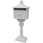 Polar Aurora Mailbox Cast Aluminum White Mail Box Postal Box Security Heavy Duty New