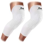 Knee Compression Sleeves: McDavid Hex Knee Pads Compression Leg Sleeve for Basketball, Volleyball, Weightlifting, and More – Pair of Sleeves, WHITE, Adult: LARGE