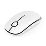 Jelly Comb 2.4G Slim Wireless Mouse with Nano Receiver, Less Noise, Portable Mobile Optical Mice for Notebook, PC, Laptop, Computer, MacBook MS001 (White and Black)