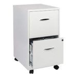 Scranton & Co 2 Drawer Steel Mobile File Cabinet in Pure White