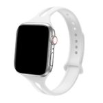 Bandiction Sport Band Compatible with Apple Watch 38mm 40mm, Soft Silicone Sport Strap Replacement Narrow Bands for iWatch Series 4, Series 3, Series 2, Series 1, Sport Edition Women Men (White)
