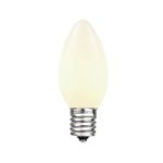 Novelty Lights 25 Pack C9 Ceramic Outdoor String Light Christmas Replacement Bulbs, White, E17/C9 Base, 7 Watt