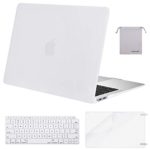 MOSISO MacBook Air 13 inch Case 2019 2018 Release A1932 with Retina Display, Plastic Hard Shell & Keyboard Cover & Screen Protector & Storage Bag Compatible with MacBook Air 13, White