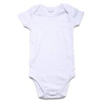 RomperinBox Unisex Solid White Baby Bodysuit 0-24 Months (0-3 Months, White)