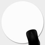 Knseva Single Circular Blank Mouse Pad – White – Cute Round Mouse Pads Diameter 200mm x 200mm x 3mm