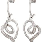 Sterling Silver Diamond Accent Heart Earrings