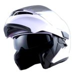 1Storm Motorcycle Modular Full Face Helmet Flip up Dual Visor Sun Shield: HB89 Glossy White; Size L (57-58 CM,22.4/22.8 Inch)