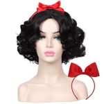 ColorGround Women’s Short Black Prestyled Curly Cosplay Costume Wig