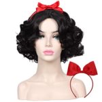 ColorGround Women’s Short Black Prestyled Curly Cosplay Costume Wig
