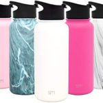 Simple Modern 22 Ounce Summit Water Bottle – Stainless Steel Tumbler Metal Flask +2 Lids – Wide Mouth Double Wall Vacuum Insulated White Leakproof -Winter White