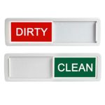Allinko Premium Clean Dirty Dishwasher Magnet Sign, Non-Scratchking Backing / 3M Sticky Tab Adhesion, Water Resistant Design Endurance Indicator Reminder Tells Dishes Are Clean or Dirty – White