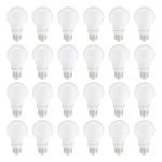 AmazonBasics 60W Equivalent, Soft White, Non-Dimmable, 10,000 Hour Lifetime, A19 LED Light Bulb | 24-Pack