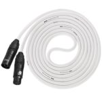 LyxPro Balanced XLR Cable 10 ft Premium Series Professional Microphone Cable, Powered Speakers and Other Pro Devices Cable, White