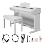 Digital Piano,Les Ailes de la Voix 88 Key Electric Piano Portable for Beginner Adults with 3 Pedal Board,Music Stand,Power Adapter, Headphone,Instruction Book White